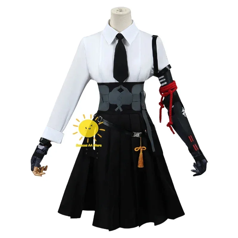 qq45Game Zenless Zone Zero Kostum Cosplay Hoshimi Miyabi Seragam Dasi Hiasan Kepala Pesta Halloween Cos W