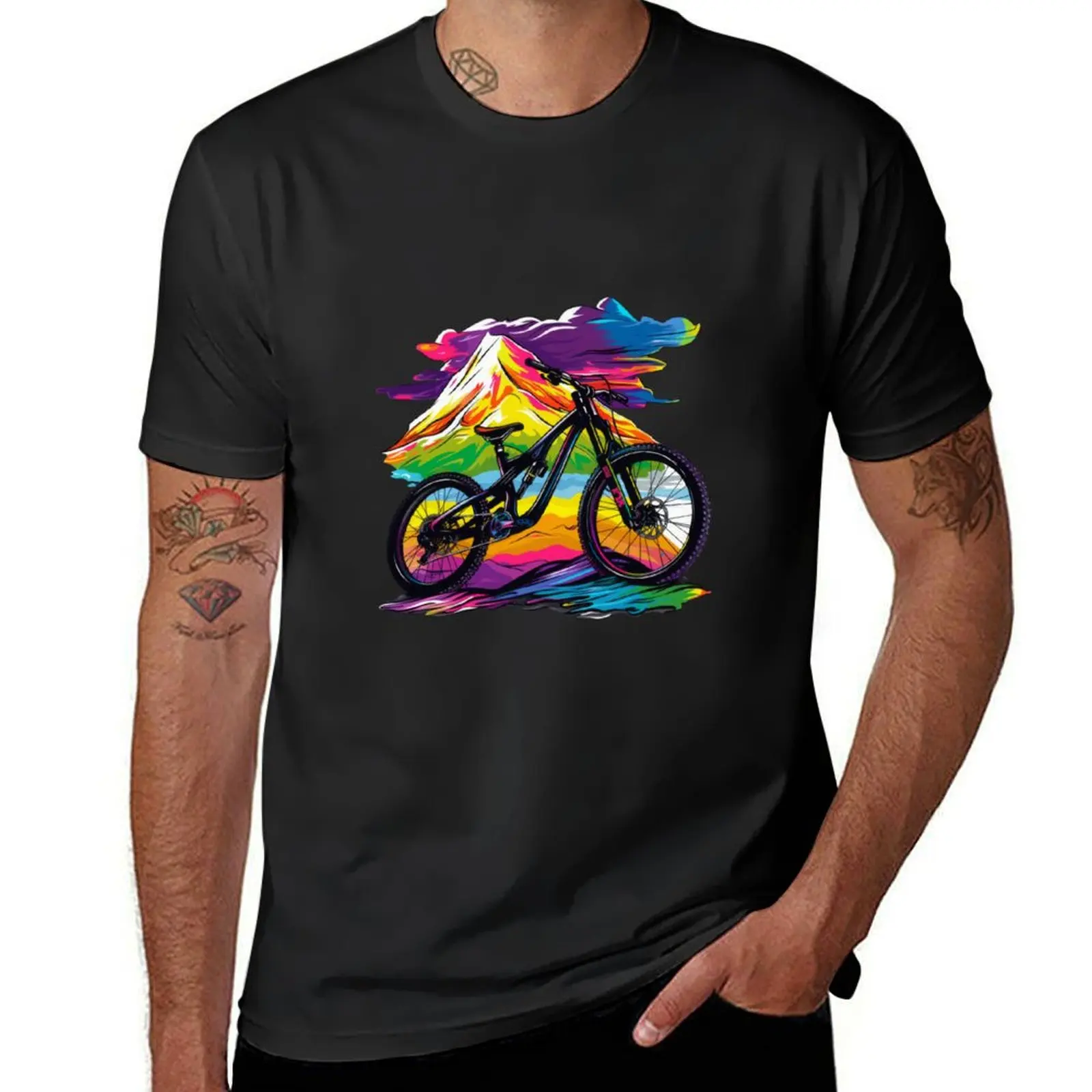 

mountain biker - MTB T-Shirt vintage clothes funnys oversizeds cute tops mens cotton t shirts