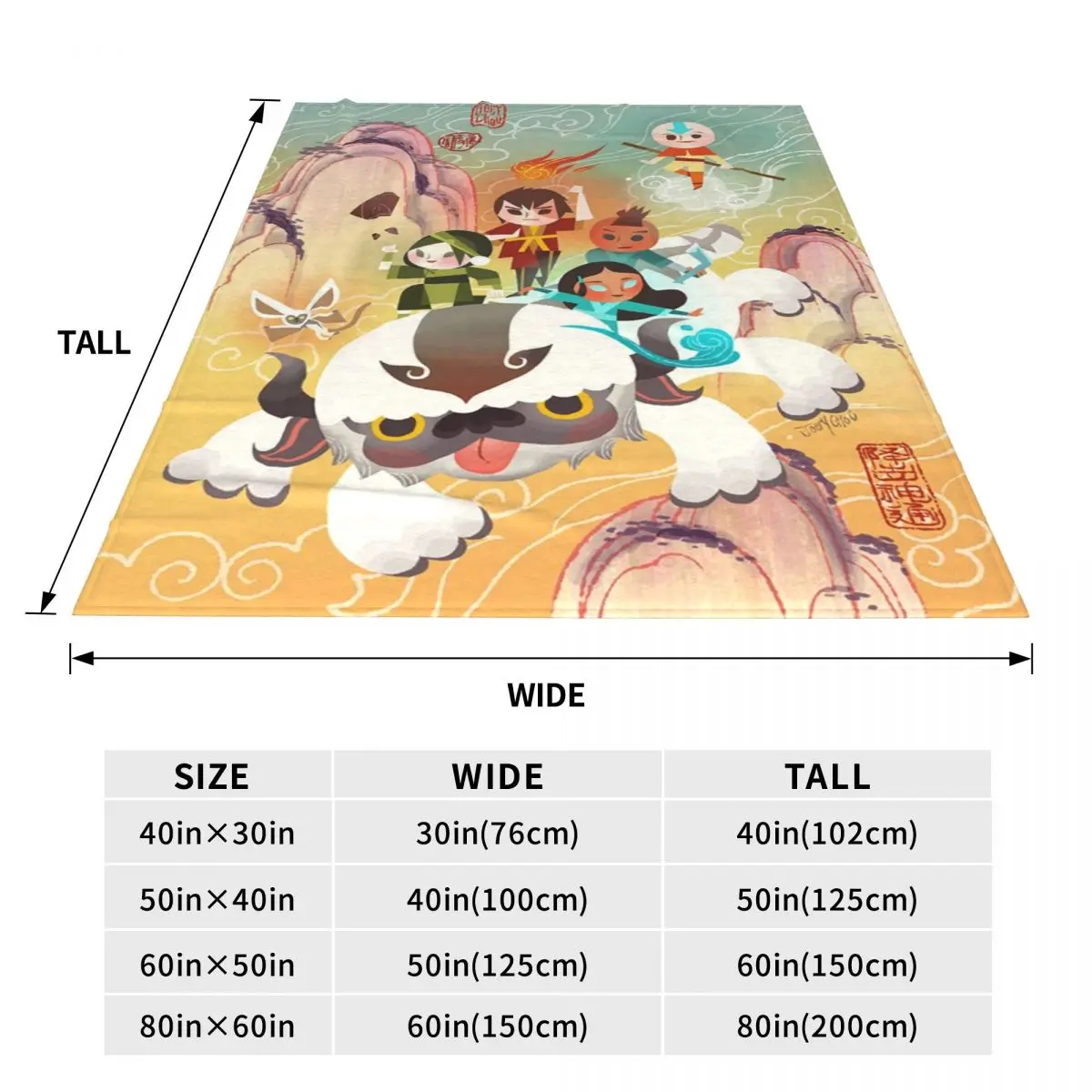 Classic Anime Avatar The Last Airbender Blanket Sofa Bedroom Bed Home Office Nap Blanket Car Travel Picnic Blankets Gift image 5