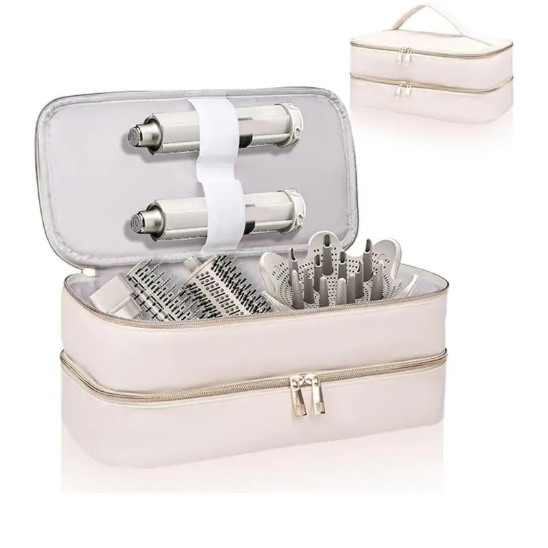 Carrying Case For Hair Dryer Double Layer Cosmetics Bag Portable Hair Dryer Storage Organizer Bag With Zipper Travel