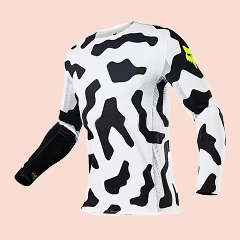 24-25 New 3D Printed Color Sports Shirt for Men Outdoor Sports Long Sleeve T-shirt Off road Motorcycle Bicycle Men's Clothing