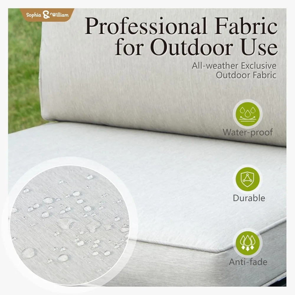 مجموعة أثاث الفناء الخارجي، مجموعة محادثة فناء أريكة معدنية مقسمة مع وسائد - 2 × أريكة مفردة