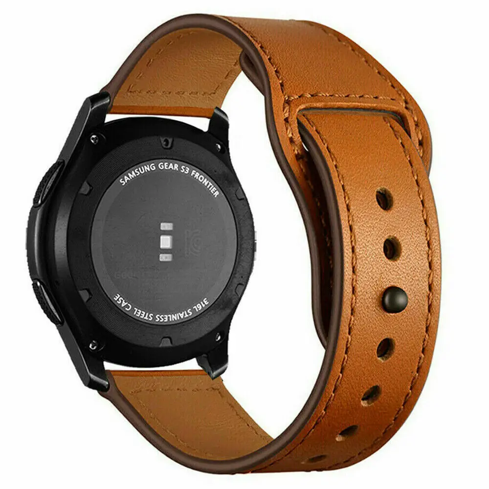 Leather Band For Samsung Galaxy watch Active 2 strap Gear S3 22/20mm bracelet Huawei GT/2/Pro Galaxy 4/Classic/3 45mm/42mm/46mm