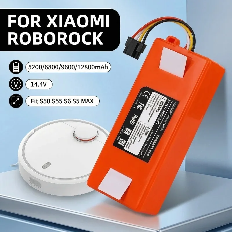 

2026 Original XJT-2P4S-5200S Replacement Battery For Xiaomi Roborock S55 S60 S65 S50 S51 S5 MAX S6 Vacuum Cleaner