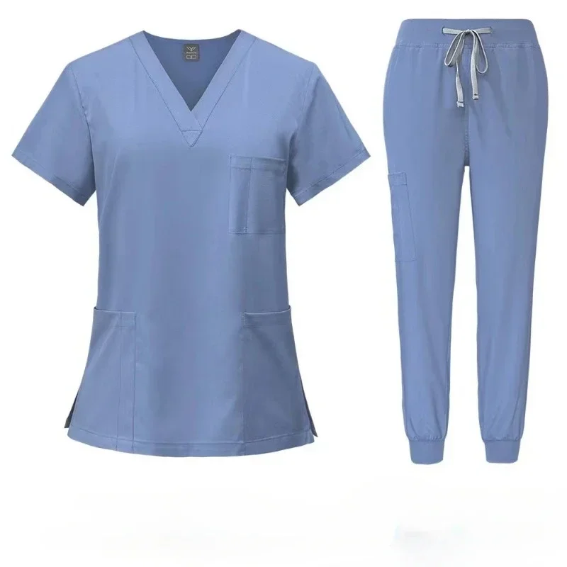 

Multicolor Scrubs Uniform Short Sleeve Tops+Pants Nursing Uniform Women Pet Shop Doctor Scrub Medical Surgery Workwear Scrub Set