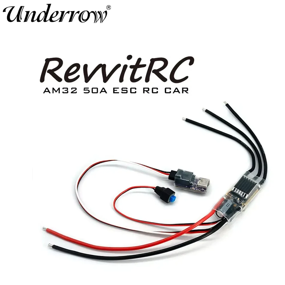 RevvitRC APE32 AM32 50A ESC Bluetooth Adjust Parameters Firmware Can Work Through Wi-Fi Link For 1/10 TRX4 SCX10 RC CrawleUniFly
