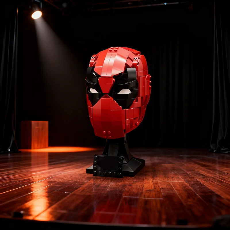 570pcs MOC Red Hero Mask Super Heroes Model Building Blocks Advanced Build Pack Premium Detailed Challenge Craft Fan Toy Gift
