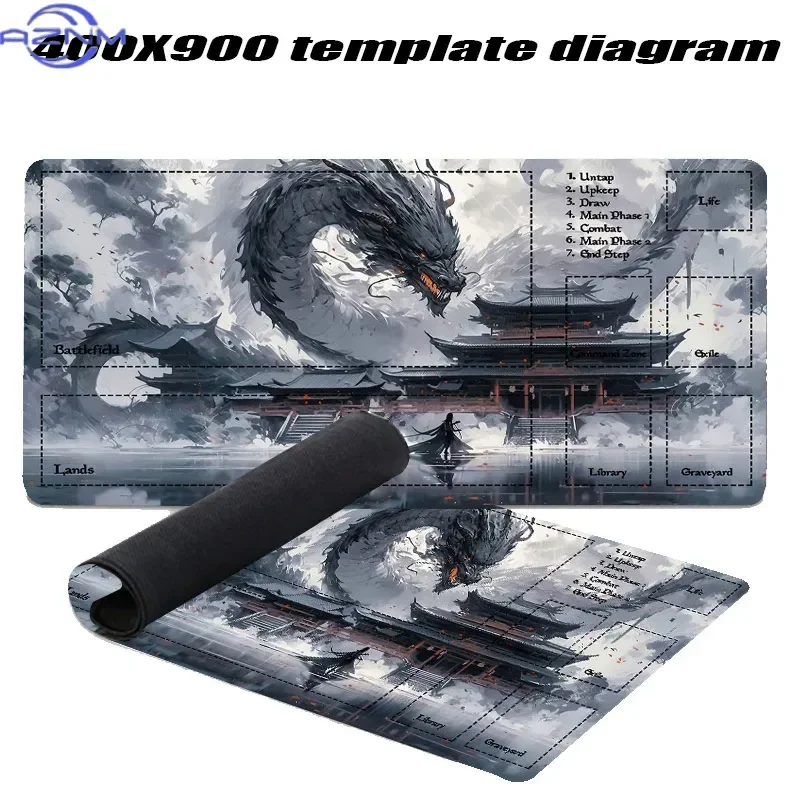 Wave MTG gaming mat, dragon mouse pad , collection card, soft rubber gaming carpet, combat games