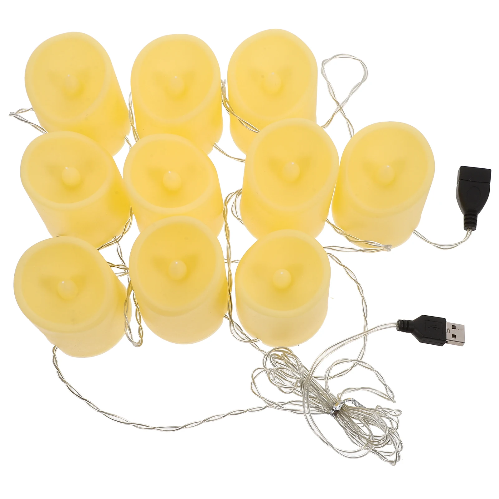 

1.5m LED Simulation Glitter String Lights USB Flameless Candelabra Romantic Warm White Light Party Decor Proposal Wedding