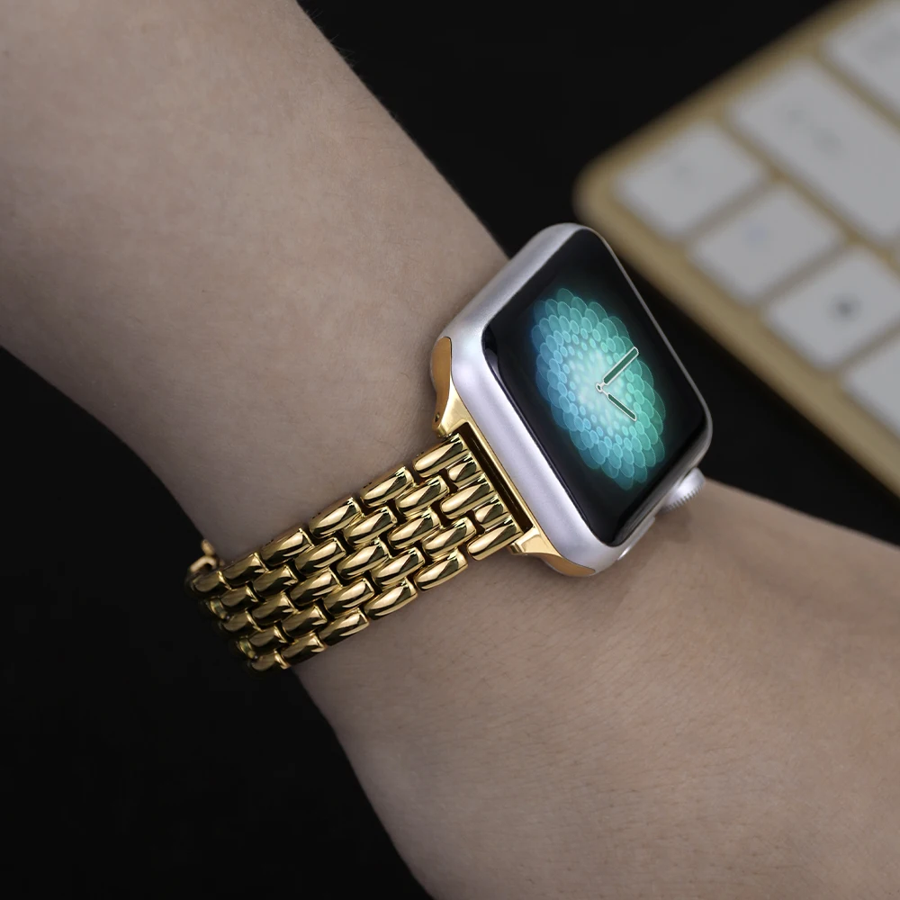 Ремешок из нержавеющей стали для Apple Watch Ultra 2 Band 49 мм 42 44 мм Металлический браслет iWatch Series 10 46 мм 9 8 7 6 SE 5 4 3 45 мм 41 мм