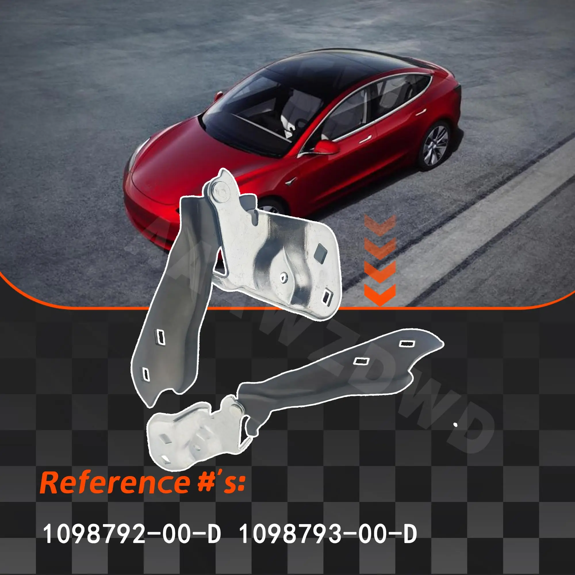 For Tesla Model 3 2017-2023 Front Trunk Lid Hood Hinge Left Hand 1098792-00-D Right 1098793-00-D Car Accessoires
