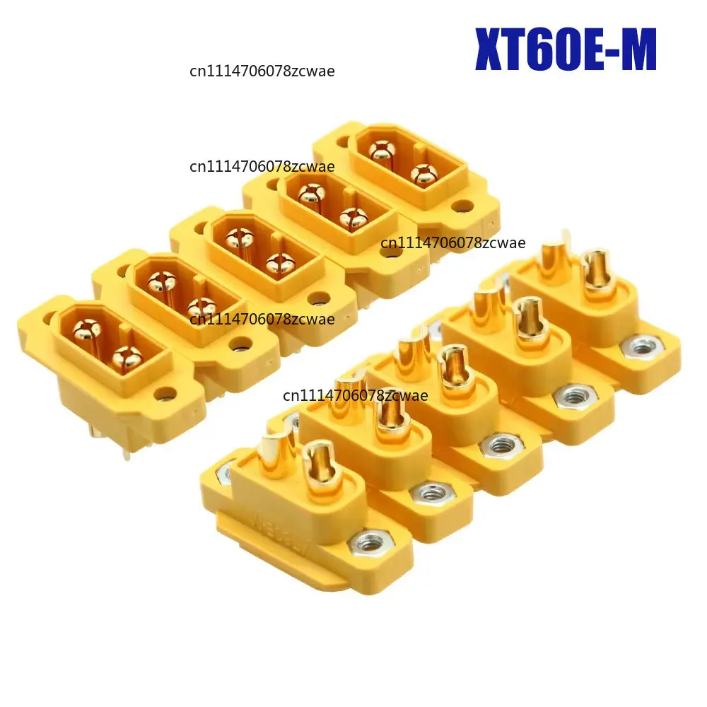 5/10pcs Amass XT60E-M XT60E XT60 Brass Gold Plated Male Plug Screws Mountable Connector For FPV Multicopter Fixed Board