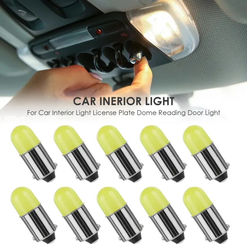 2PCS DC12V BA9S LED T4W H6W T11 363 Round 3D COB Led Bulb Car Interior License Plate Light Marker Reading Door Auto Lamp DC 12V