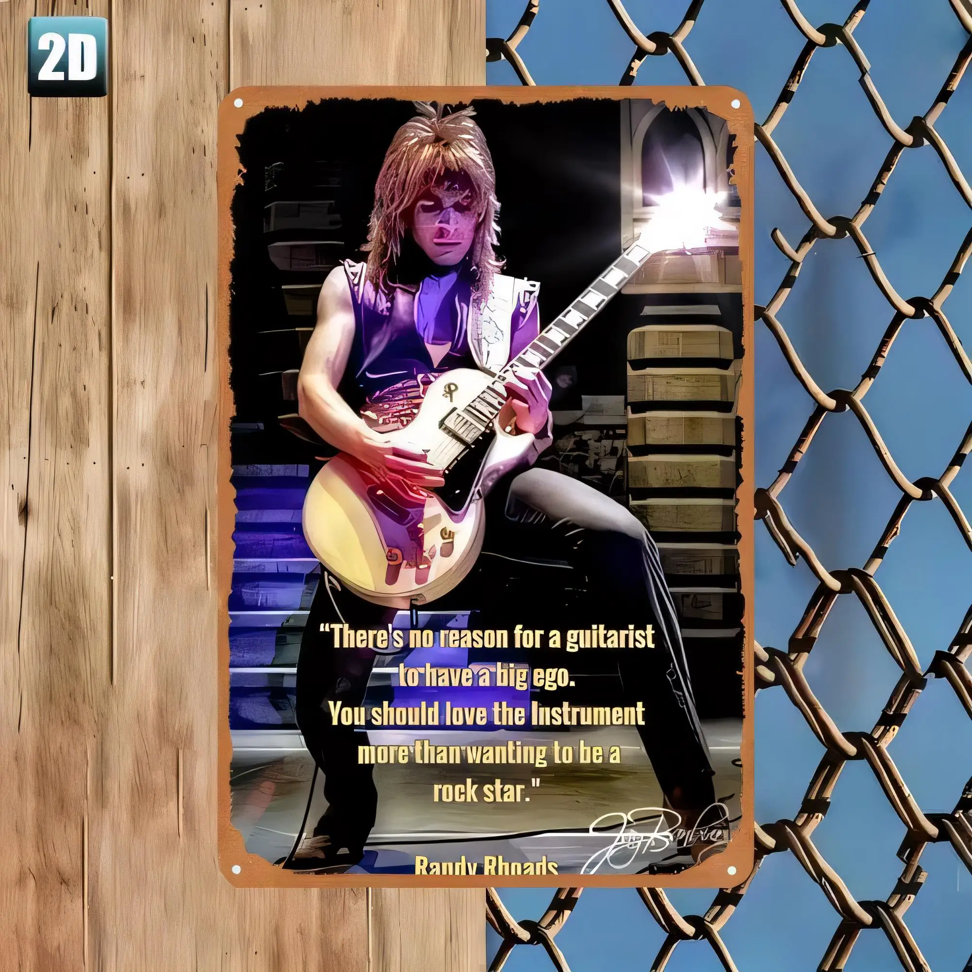 Tin Sign For Music Guitarist Rock Star Vintage Metal Wall Art Poster There’s no reason for a guitarist to have a big ego Retro H