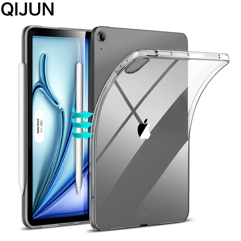 Transparent Case for iPad Air 11 13 2024 Case Silicone Soft Tpu Airbag Cover Shockproof Funda for iPad Pro 11 13 2024