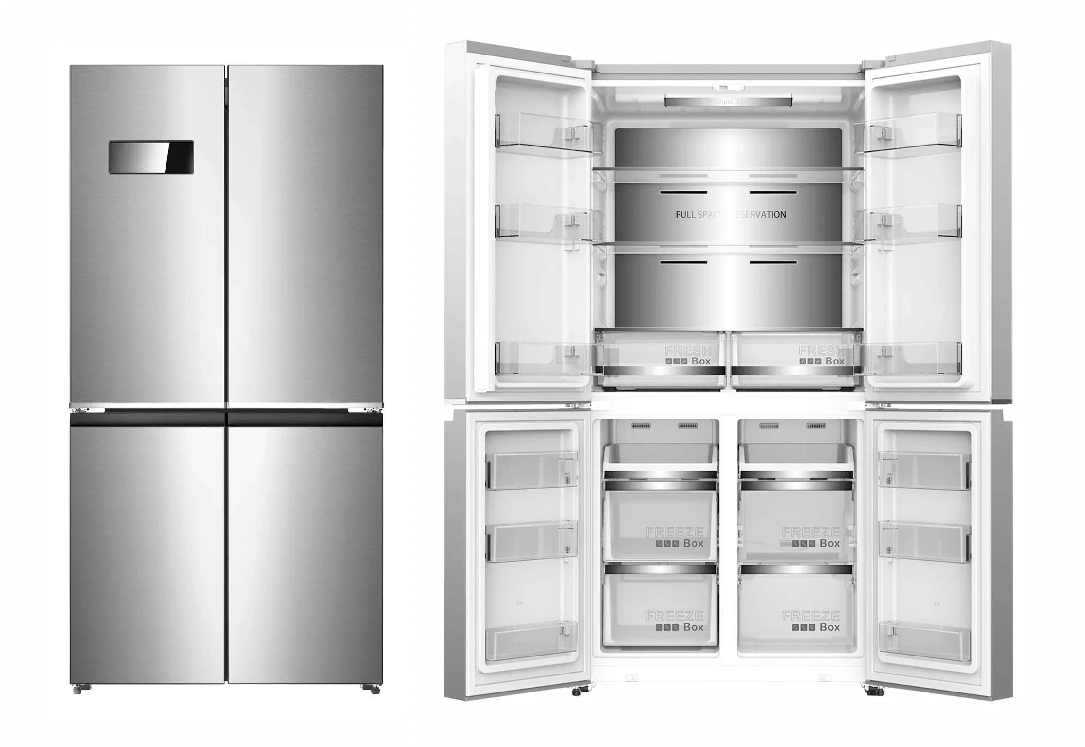 Custom logo cooling and freezing side by side frost-free automatic refrigerator with ice maker