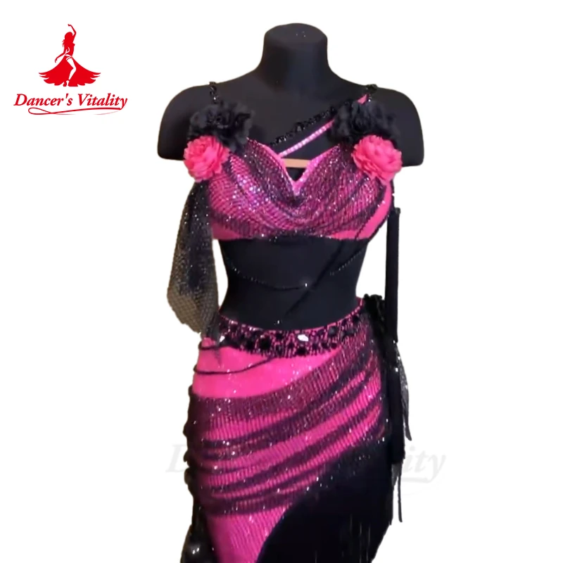 Latin Dance Performance Dress for Women Mesh Rumba Chacha Tango Competiton Costume Skirt Adult Children Latin Dancing Outfit