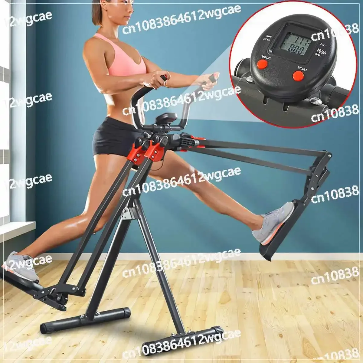 HomeGym Equipment Air Walker Fitness Exercise Stepper Cardio Machine Indoor Cycling Bikes LCD Display Soft Handle Bar Pedal Bike