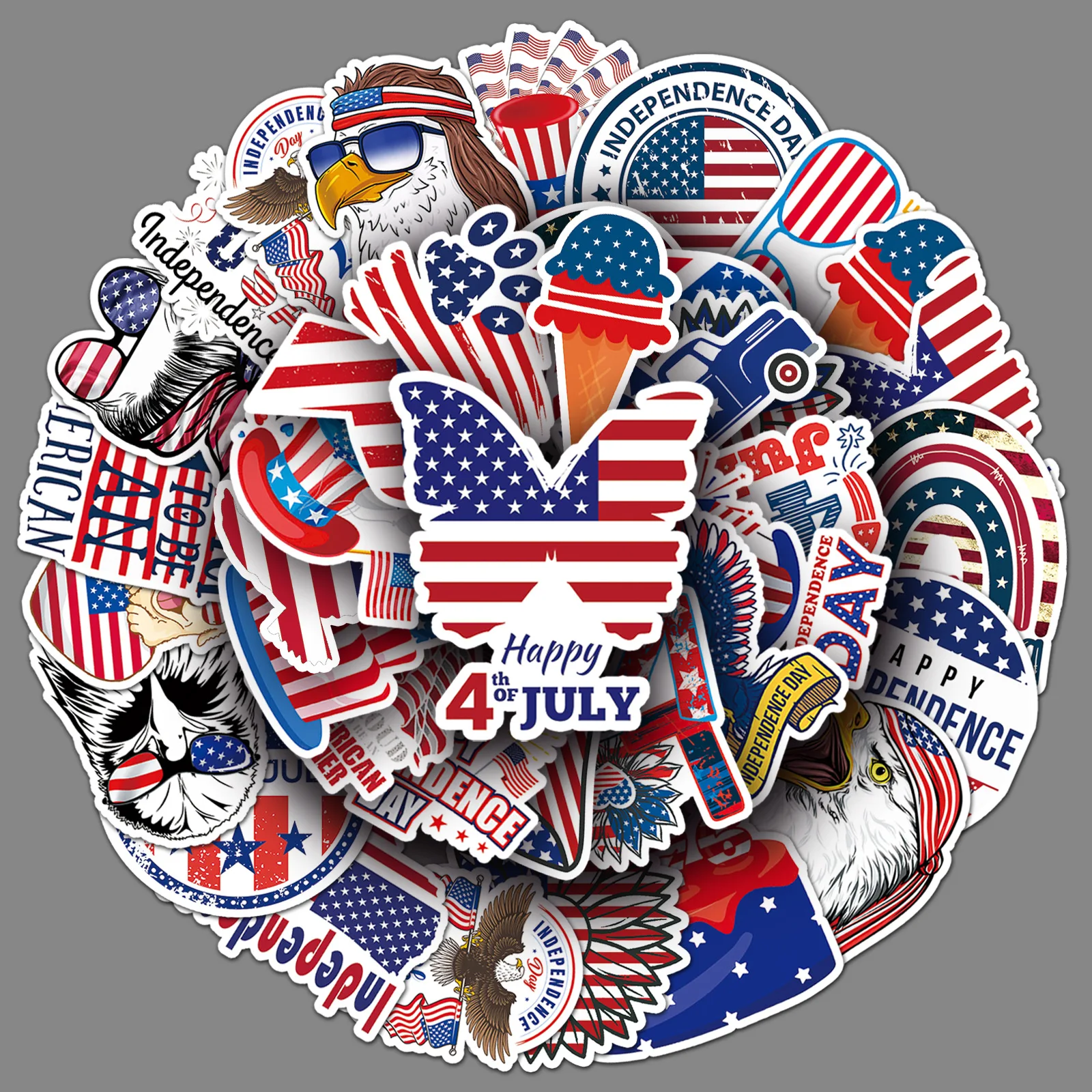 50Pcs American Independence Day Series Graffiti Stickers Suitable for Laptop Helmets Desktop Decoration DIY Stickers Toys