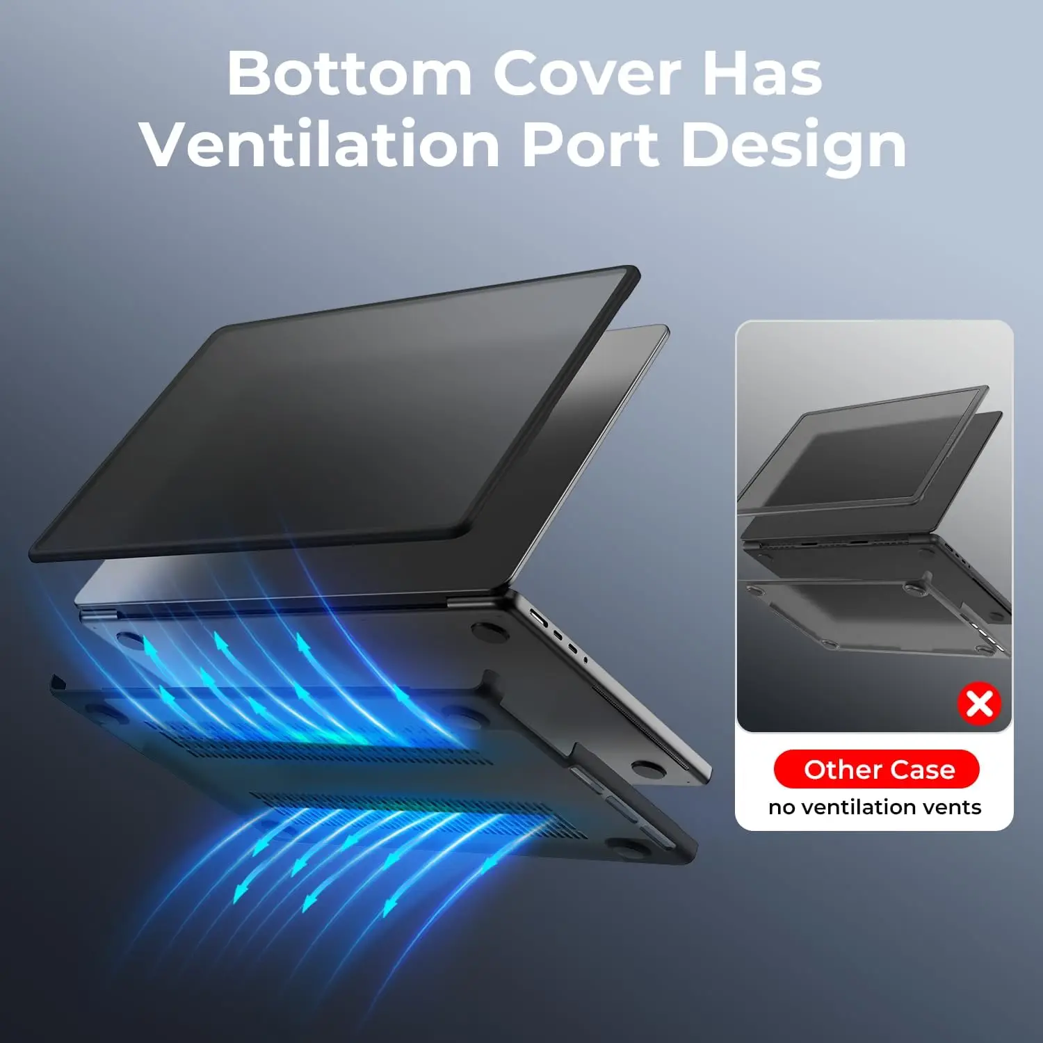 Miękki bumper z TPU i twarda obudowa do MacBooka Pro 14/16 cali M5 2026 2025-2021, modele z chipem M4 M3 M2 M1 Pro/Max, etui z TPU na krawędziach. — zdjęcie produktu 4