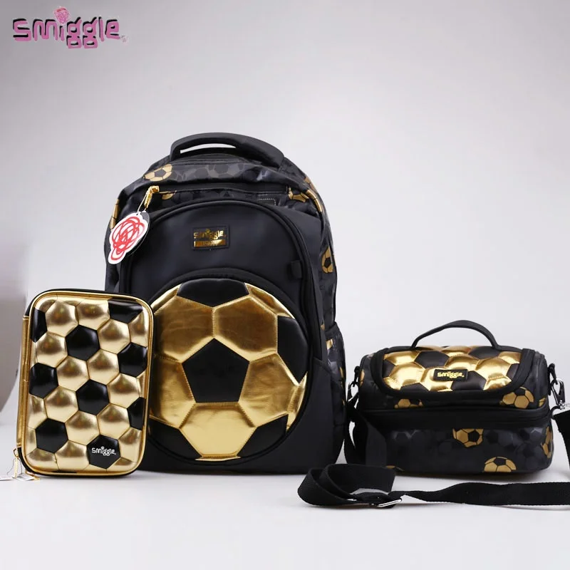 New Australian Smiggle Gold Football 18th Anniversary Children's Students Lightweight Large Capacity Backpack Student Gifts