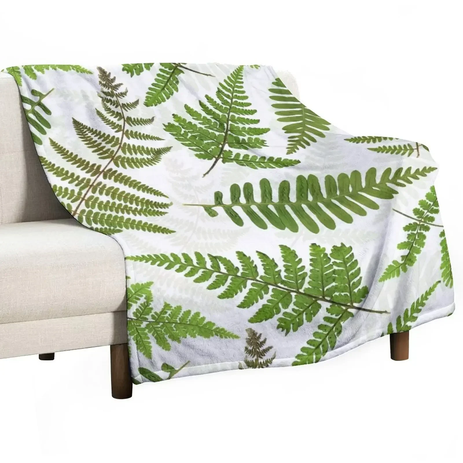 

Dried Pressed Fern Leaves Throw Blanket Sofa Throw warm for winter wednesday Blankets