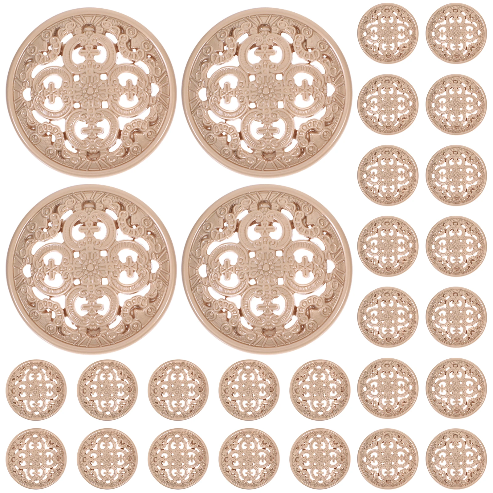 

30pcs Metal Buttons Hollow Dome Elegant Decorative for Sewing Clothes DIY Craft Embellishment Silver Gold Jackets Hats Jeans