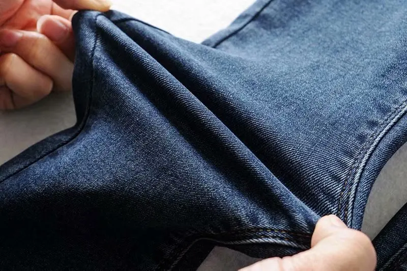 Cintura alta emagrecimento denim jeans feminino rua sle elástico elástico primavera pêssego bunda calças de pés pequenos