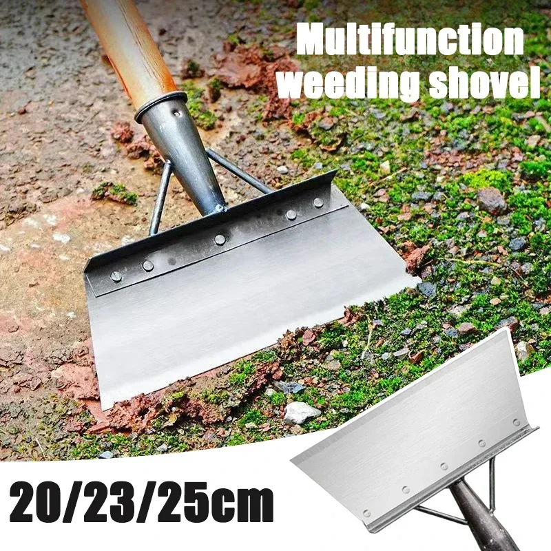Multifunctional Outdoor Cleaning Shovel Stainless Steel Wear-Resistant Weeding Shovel for Livestock Road Wall Cleaning Tool