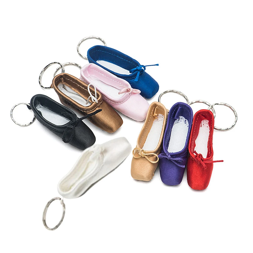 Handmade Mini Satin Pointe Shoes Keyring Ballet Shoe Keychain Ballet Accessories Ballet Charm Chain Bag Pendant Christmas Gift