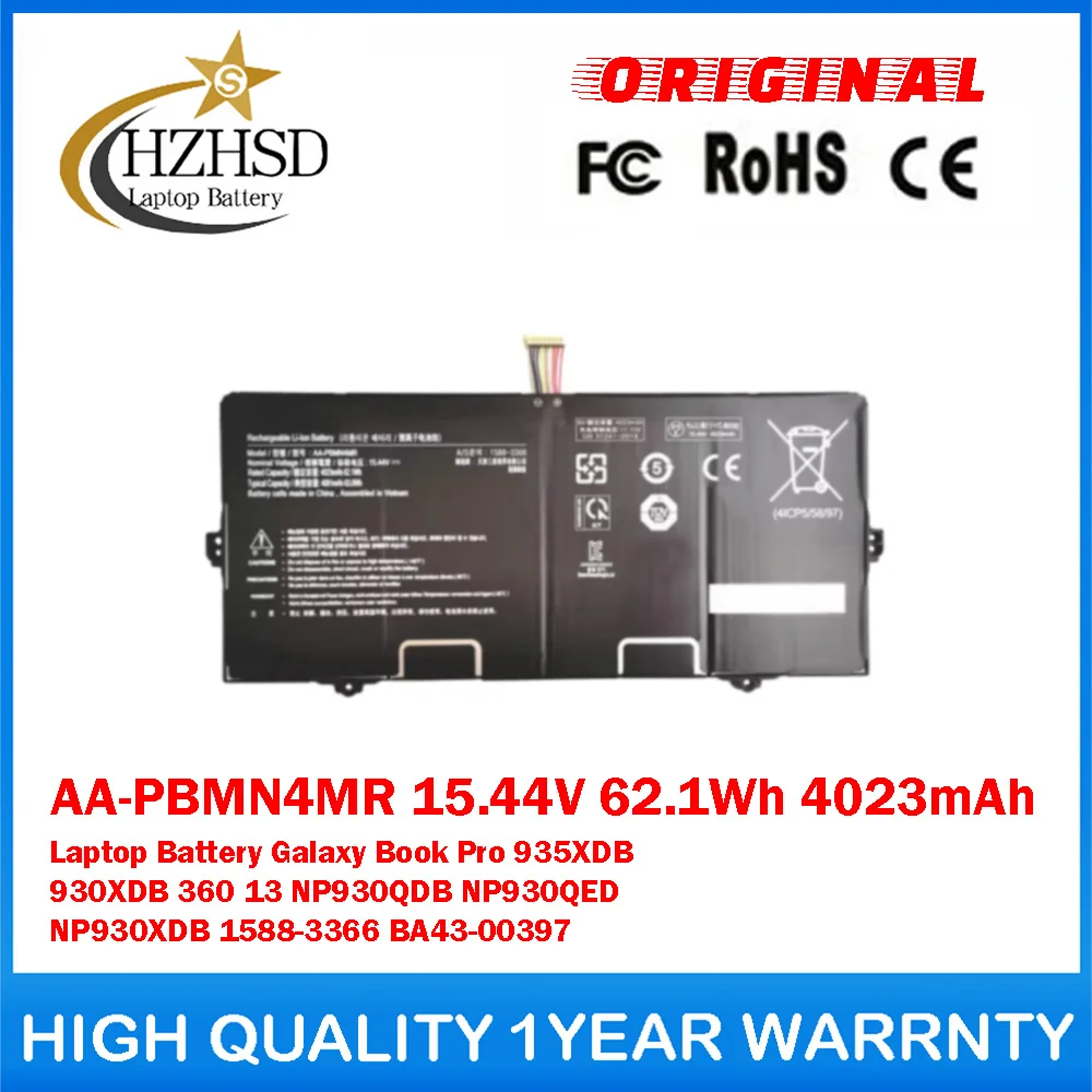 AA-PBMN4MR 15.44V 62.1Wh 4023mAh Genuine Original Laptop Battery For Samsung Galaxy Book Pro 935XDB 930XDB 360 NP930QDB NP930QED