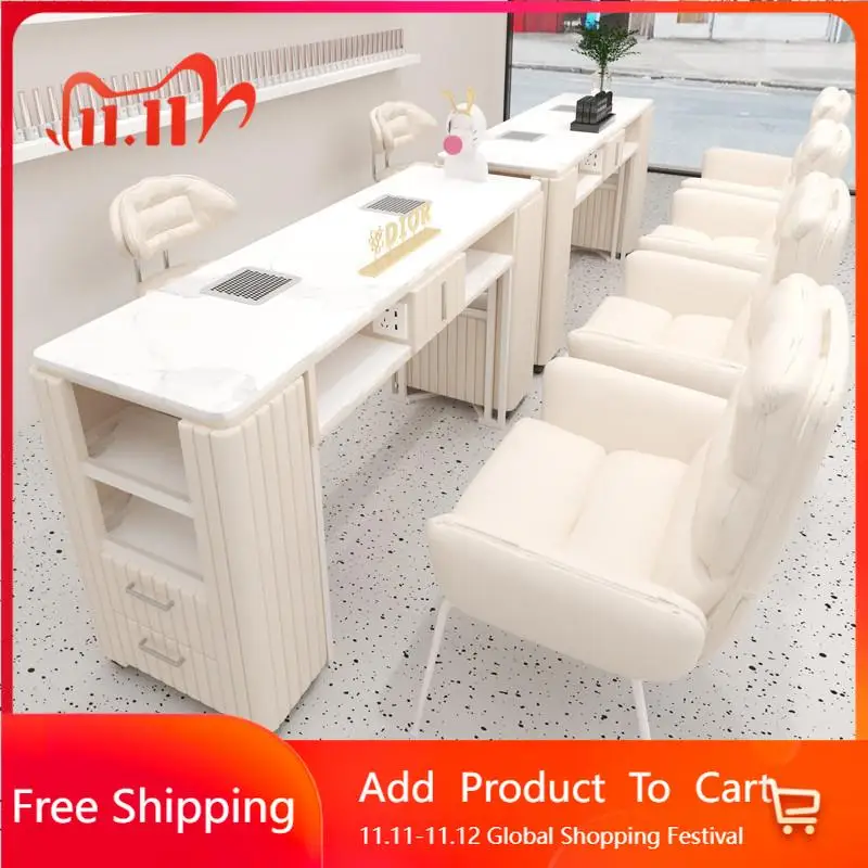

Simple Modern Manicure Table Nordic Design White Easy Clean High Quality Nail Desk Aesthetic Makeup Tavolo Unghie Furniture