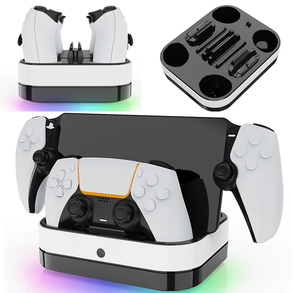 

Зарядная док-станция с контроллером для PlayStation5 DualSense, двойная зарядная станция, быстрая зарядка RGB для порта PS5