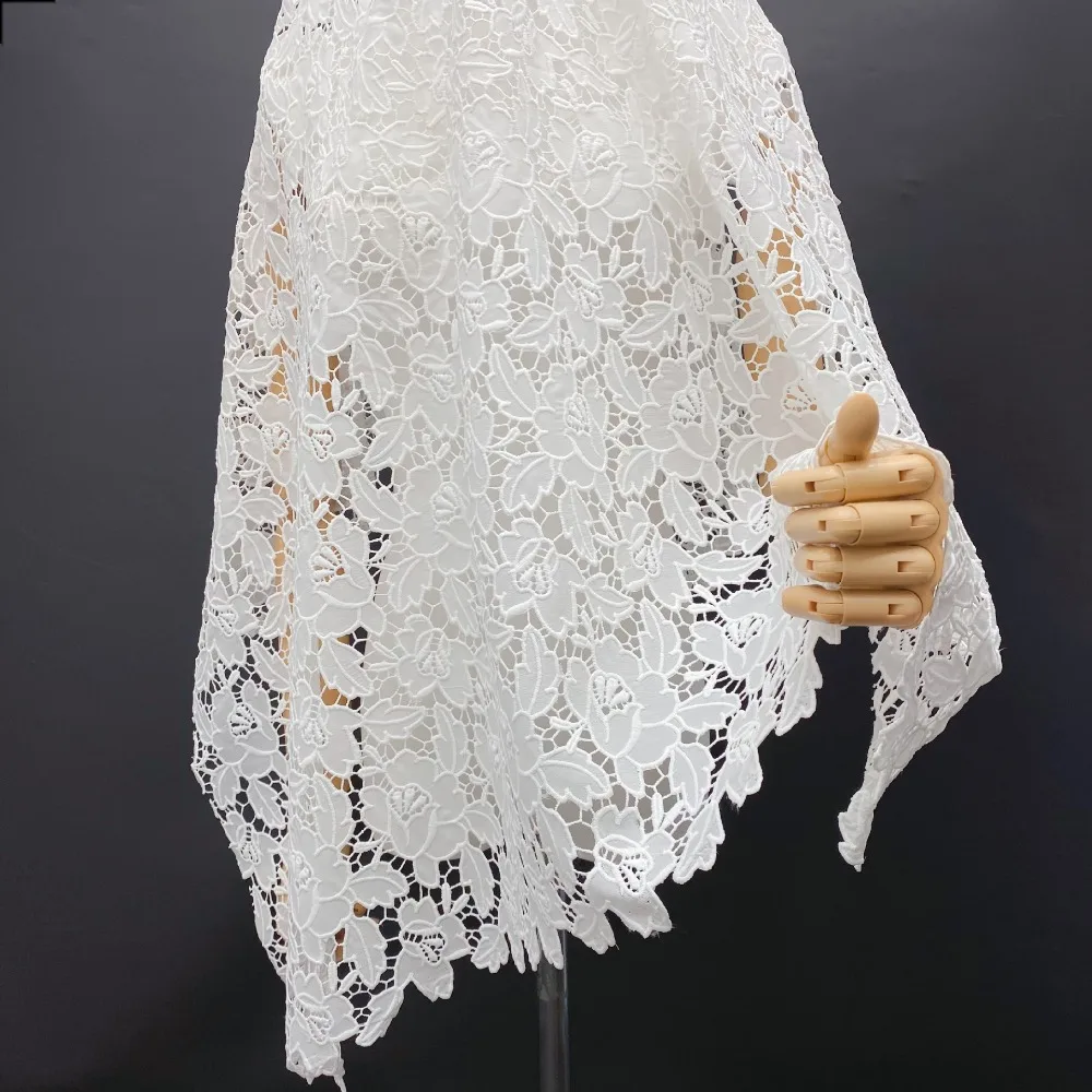 

Water Soluble Chiffon Cloth Hollow Embroidery Lace Fabric Fashion Dress Clothing Designer Fabric By The Yard
