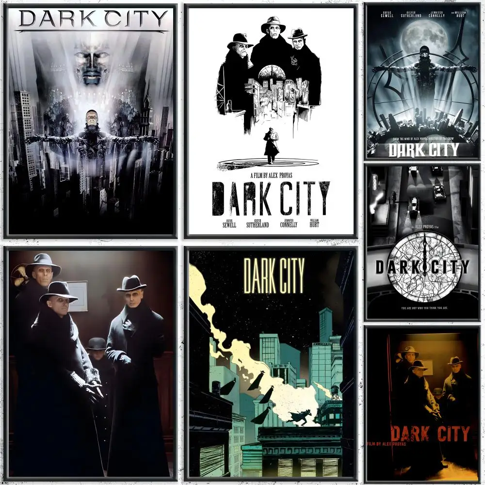 Klassisches Film-Dark-City-Poster, HD, wasserfest, selbstklebende Wandkunst – vielseitig einsetzbar, Top-Geschenkidee