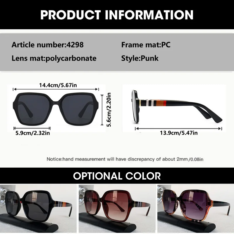 Vintage Großrahmige Quadratische Sonnenbrille für Männer und Frauen Luxusmarke Punk Sonnenbrillen UV400 Fahrbrillen Mode Outdoor-Brillen – Detail 1