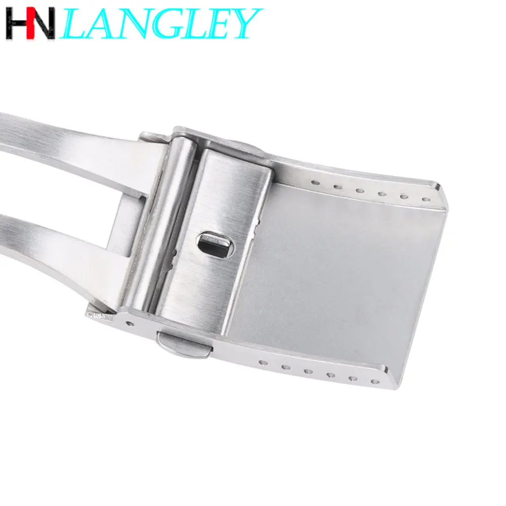 Solid 316L Stainless Steel Watch Band Folding Buckle 18mm 20mm 22mm Extended Double Push Butterfly Metal Watch Clasp Accessories