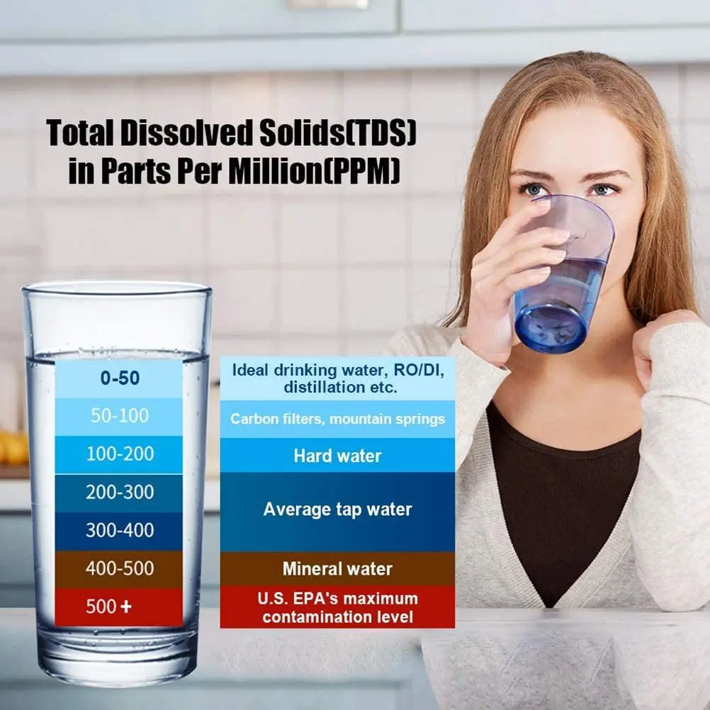 Digitaler Wasserqualitätstester TDS EC Messgerät Bereich 0-9990 Multifunktionales Wasserreinheits- und Temperaturmessgerät TEMP PPM Tester – Detail 2