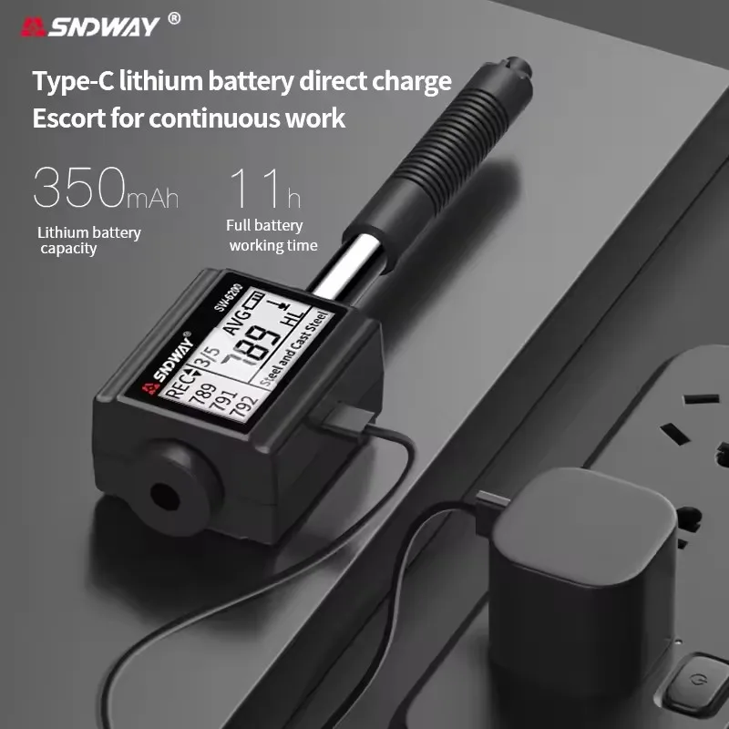 SNDWAY Mini Digital Hardness Tester SW-6200 Units For Hrc Hrb Hb Hl Hv Hs Pen-type Metal Stainless Steel Durometer Sclerometer