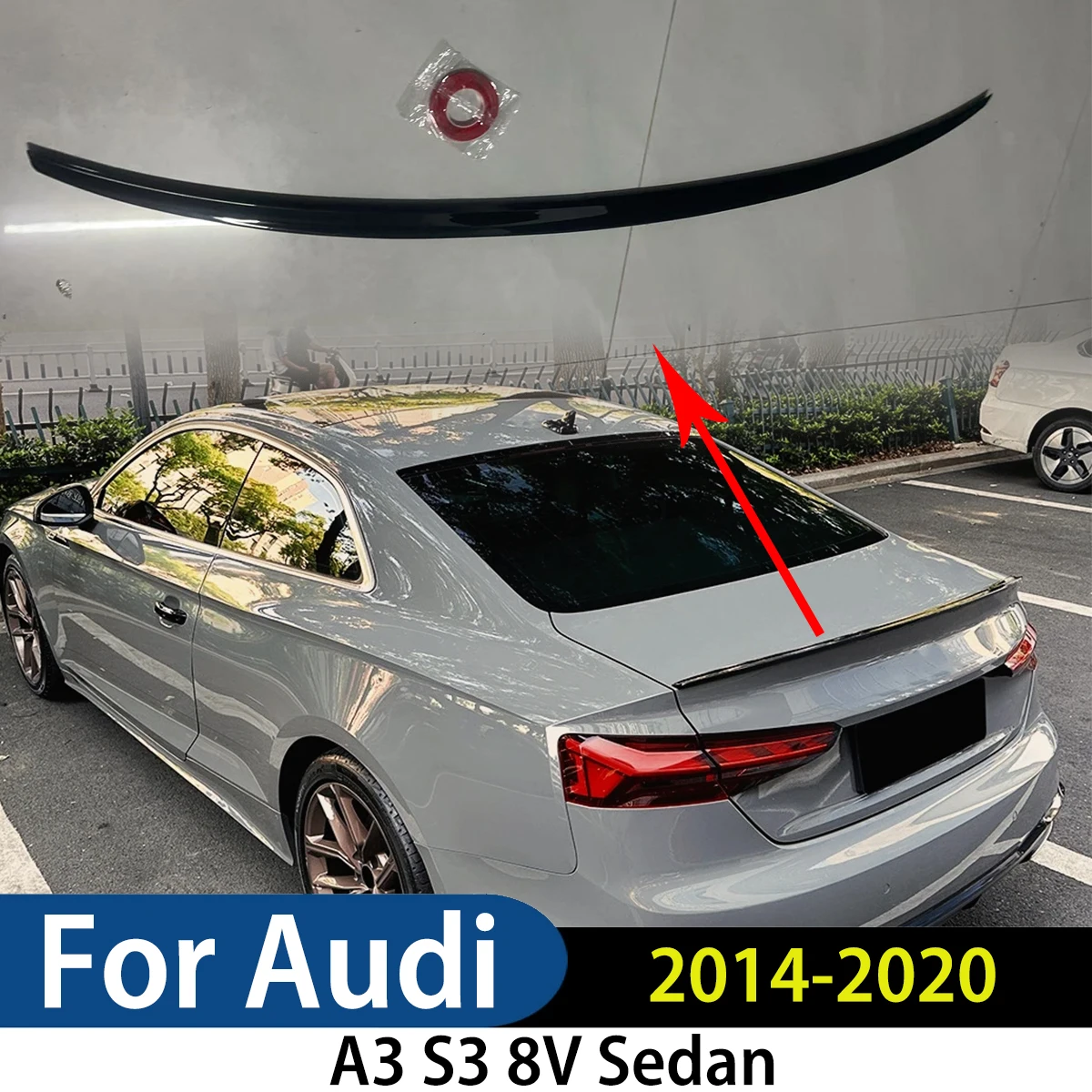 

Для Audi A3 S3 8V Sedan 2014-2020 S автомобильное хвостовое крыло фиксированный ветровой спойлер задняя крыша спойлер модификация внешние аксессуары