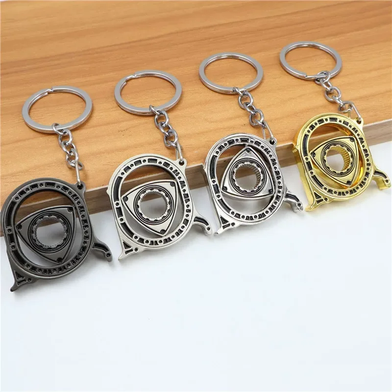 Wankel Keychain for Mazda Creative Auto Parts Model Hollow Automotive Engine Spinning Rotary Rotor Keyring Key Ring Chain Keyfob