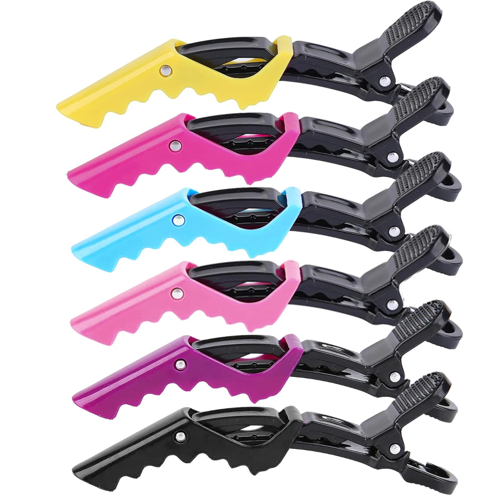 6pcs crocodile hair clip design claw shaped hair clip salon hair clip hair clipper accessories hair accessories makeup clip