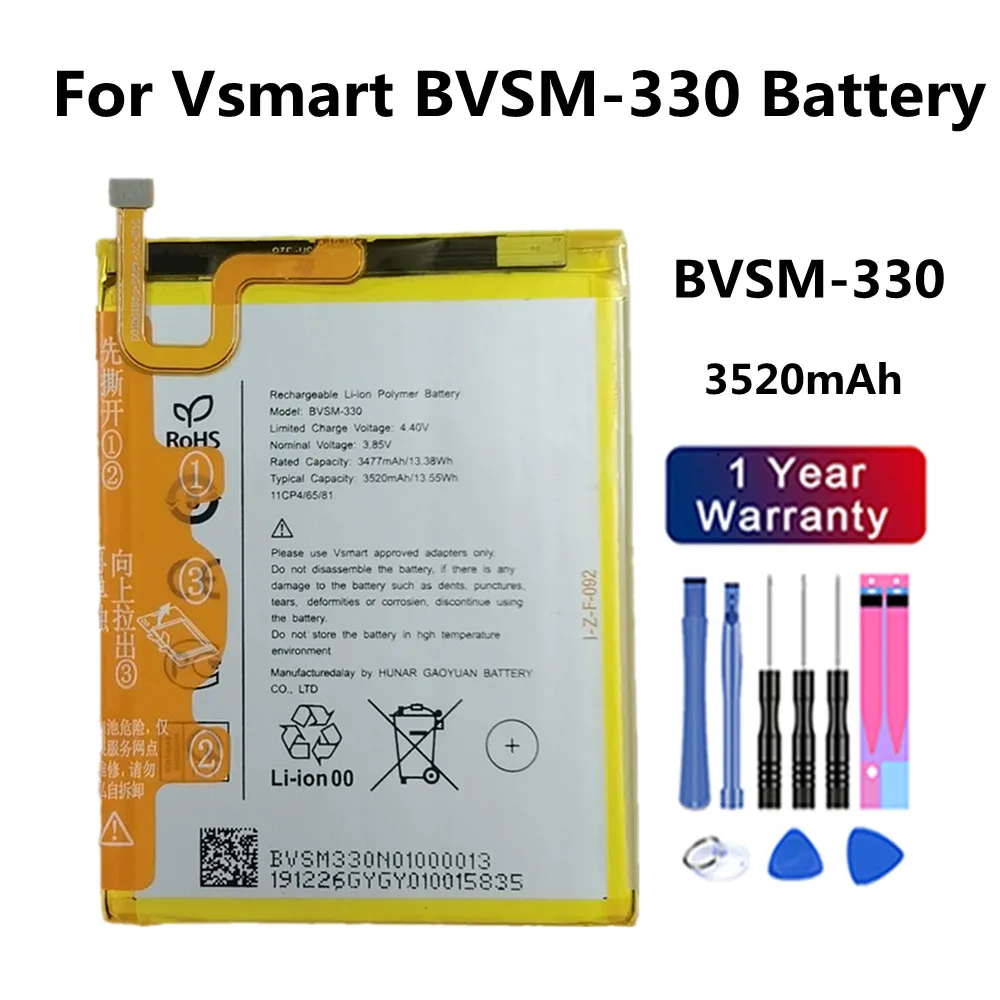 

New 3520mAh BVSM-330 Battery For VSMART BVSM 330 BVSM330 Phone Battery Batteries Bateria In Stock Fast Shipping + Tools