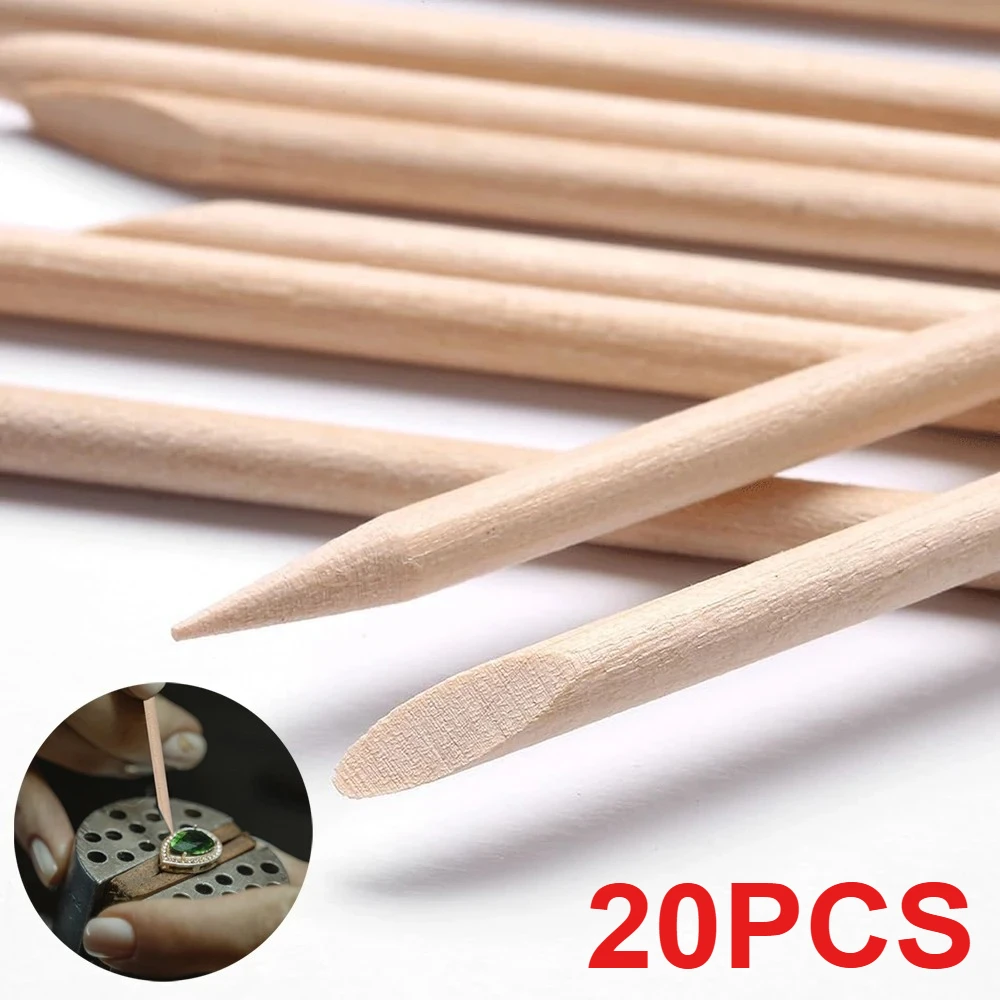 20pcs Watch Repair Solid Wood Cleaning Stick Willow Wood Stick Suitable for Movement Repair Dial Cleaning Tool Wooden Strip