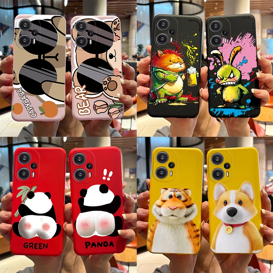 Funny Cute Cartoon For Xiaomi Poco F5 5G Niche Fall Protection Case For Xiaomi Poco F5 5G Creative Phone Bags Poco F5 Silicone