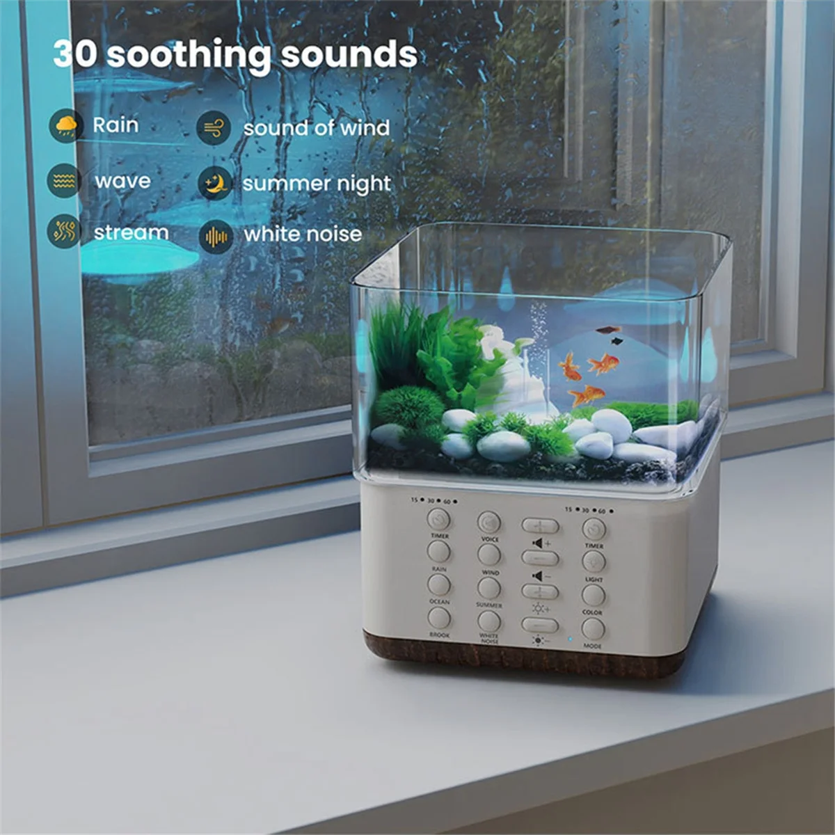 White Noise Sound Machine with 30 Soothing Sounds 3 Timer Portable Sleep Aid Machine for Office Noise Canceling Nursery