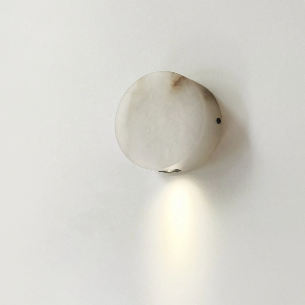 Modern LED Natural Alabaster Wall Lighting Room Living Room Bedroom Bed Decoration Wall Lamp Study Marble Retro Art Wall Light