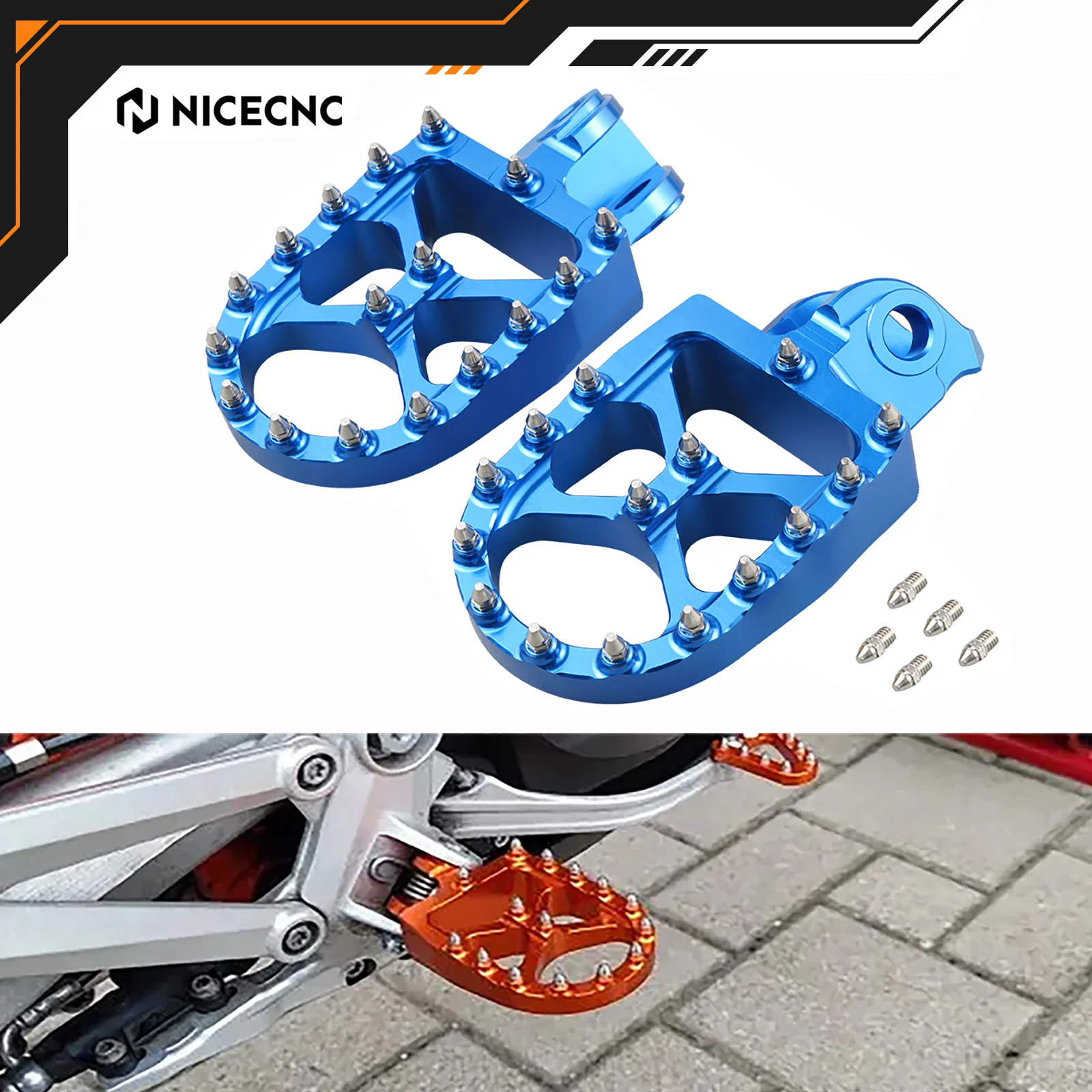 NICECNC para Husqvarna 701 Enduro 701 Supermoto 2016-2024 TE 300 FE350 FE450 FE501 TE250 2014-2016 clavijas reposapiés pedales