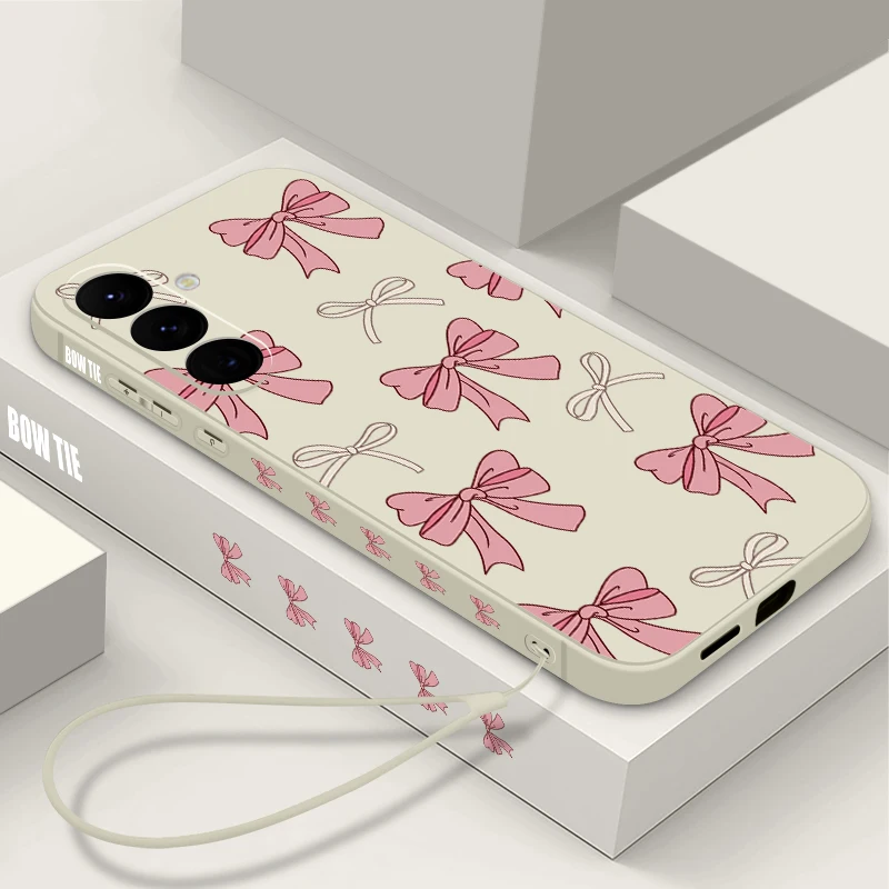 Rosa Schleifen-Handyhülle für Samsung Galaxy S26 S25 S24 S22 S23 Ultra S23 Plus S25 FE A56 A17 A16 A36 A55 A54 A53 A15 A35 Weiche Schutzhülle