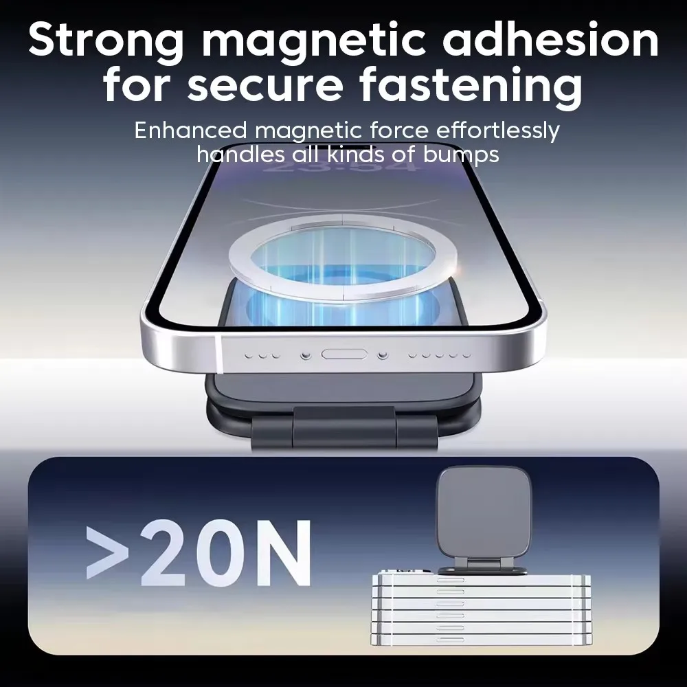 Magnetic Phone Stand Car Phone Holder Ultrathin Foldable Strong Magnetic Anti-Shake Support Magnet view 6